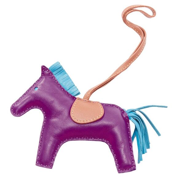 Hermes Rodeo PM Leather Trim Fringed Tail Horse Charm - Picture 1 of 5